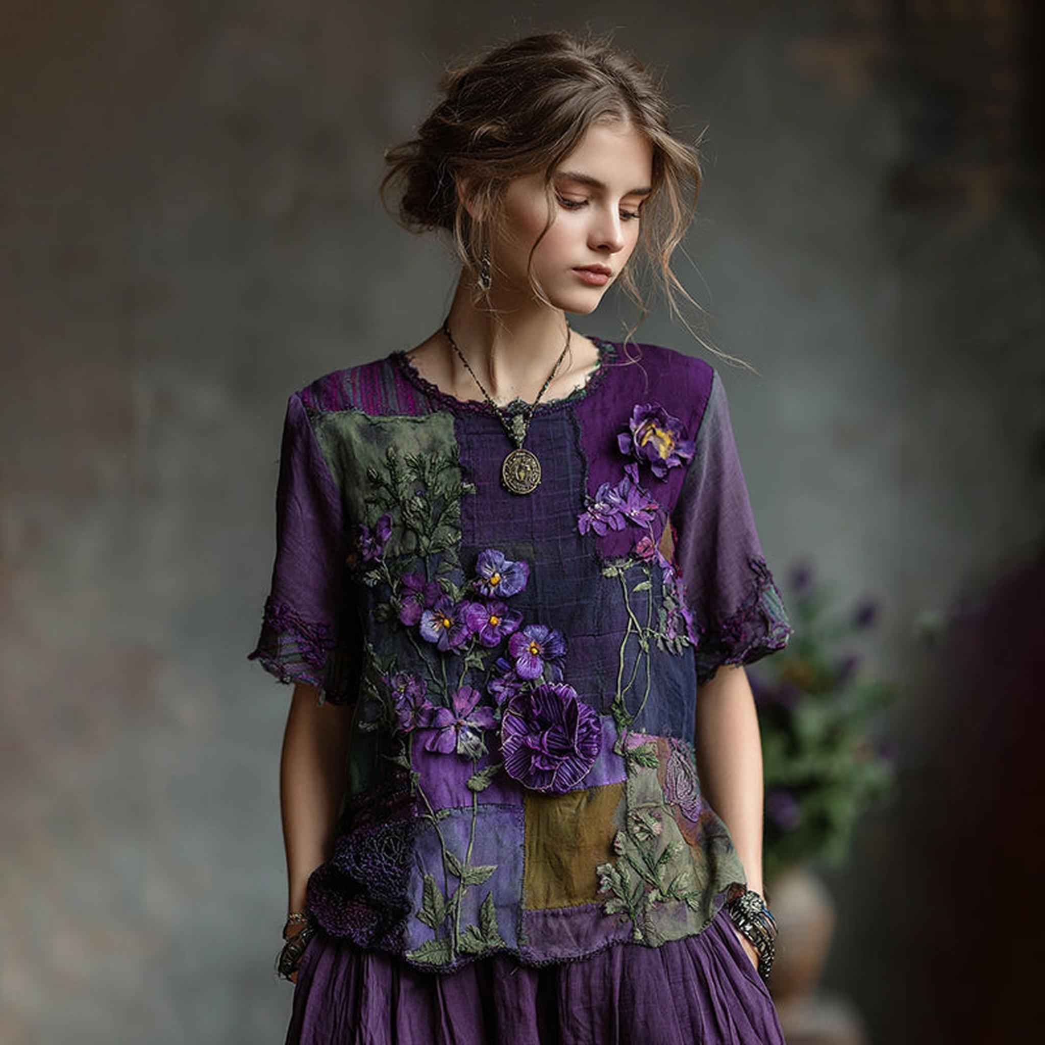 Horizon Essentials | Retro Bohemian Womens 3D Printed Top