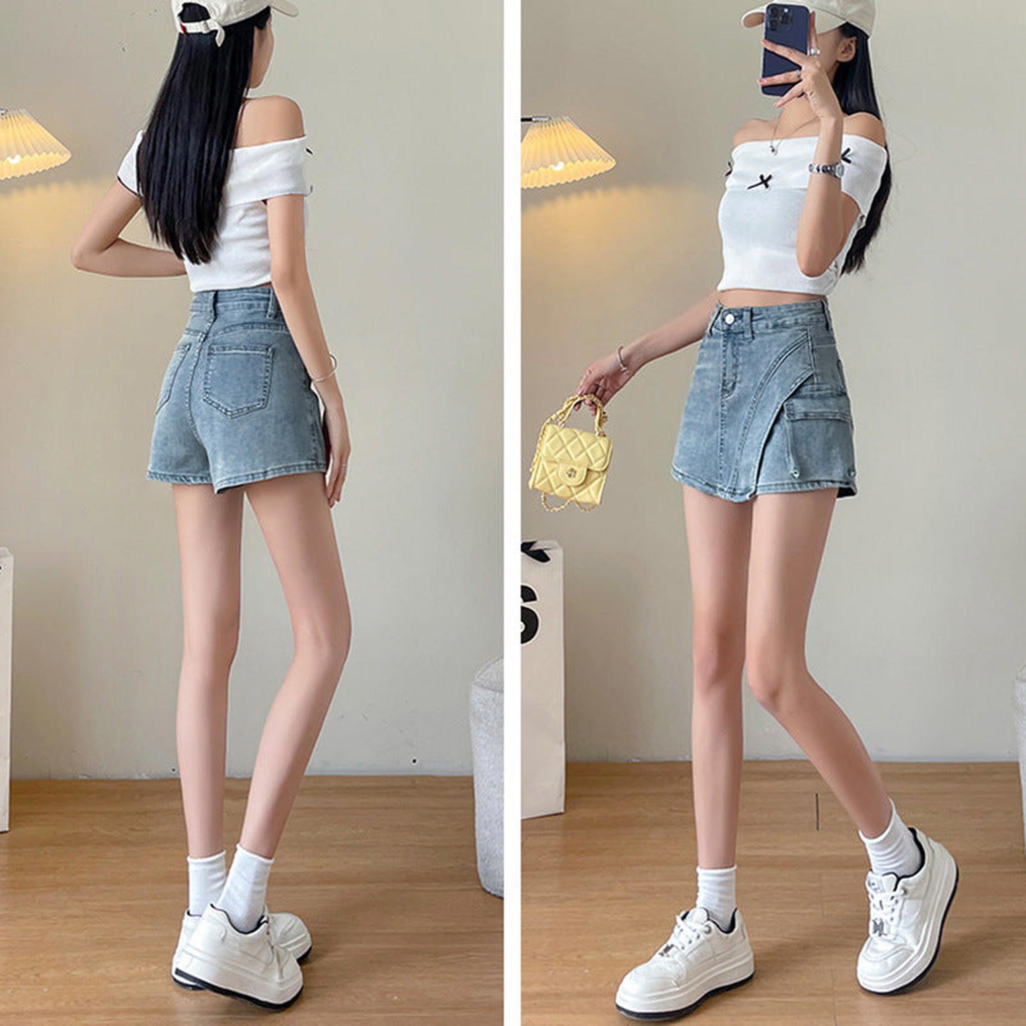 Horizon Essentials | Retro Distressed Asymmetrical Mini Skirt