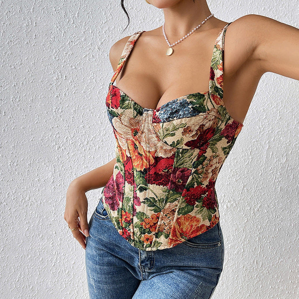 Horizon Essentials | Retro Floral French Tank Top