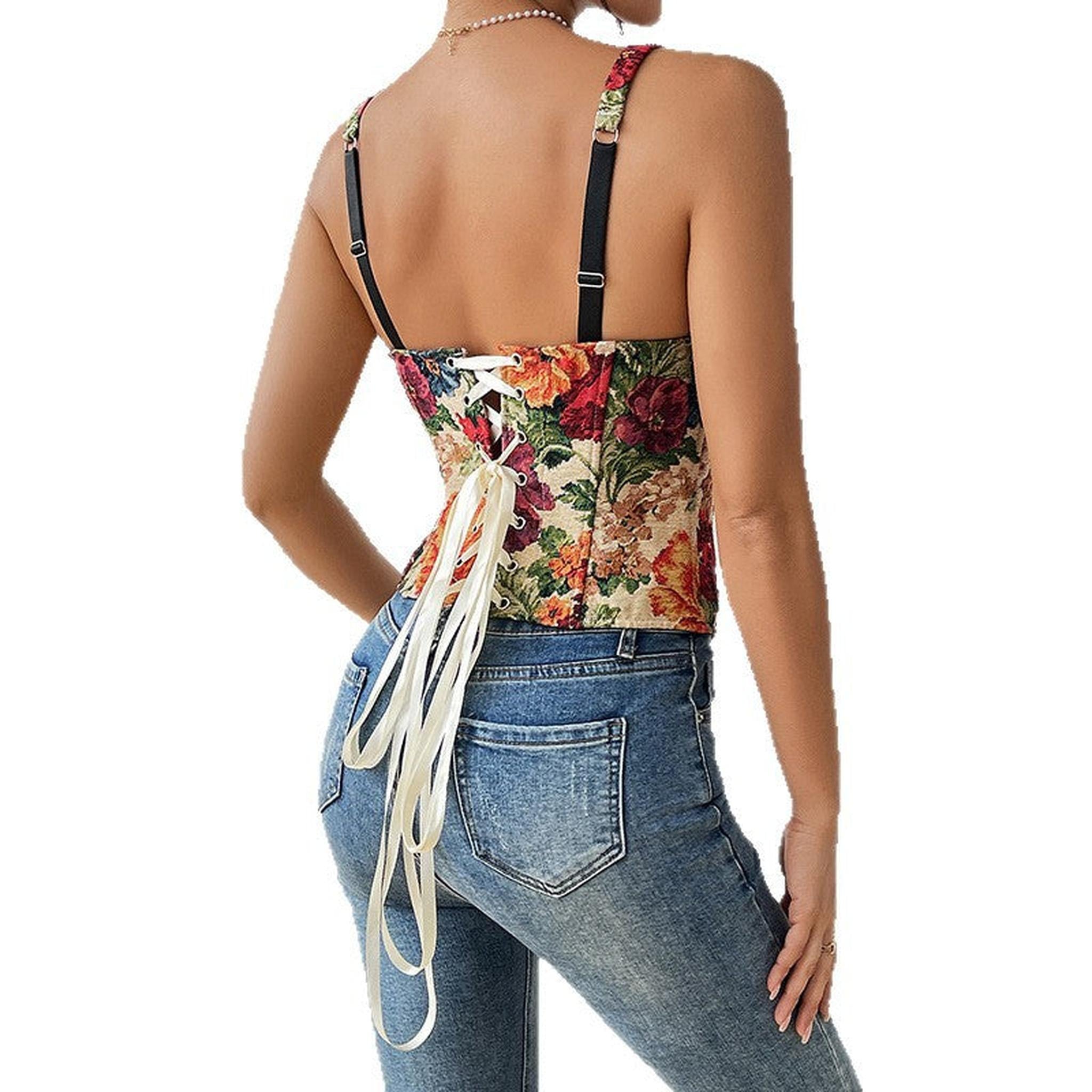 Horizon Essentials | Retro Floral French Tank Top