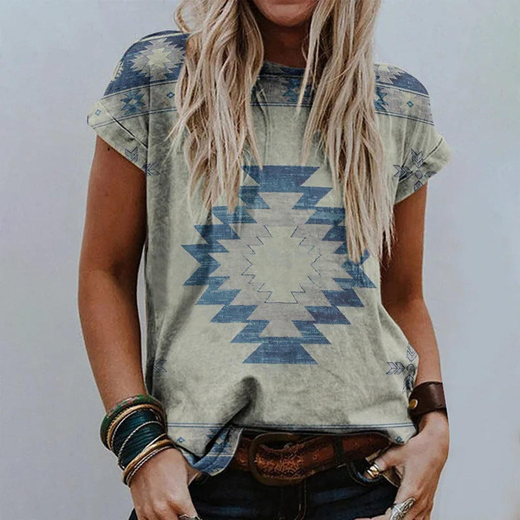 Horizon Essentials | Retro Floral Short Sleeve Top