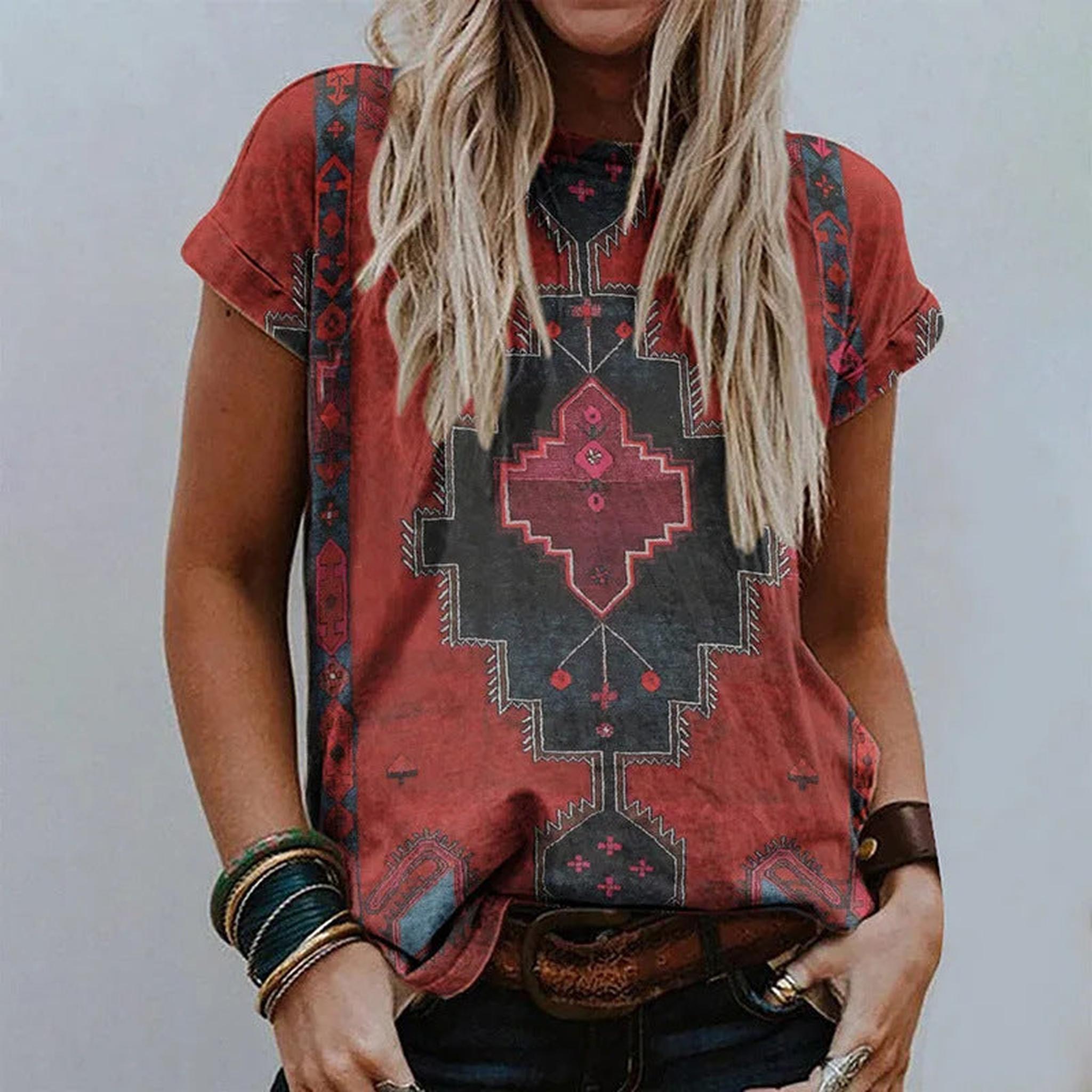 Horizon Essentials | Retro Floral Short Sleeve Top