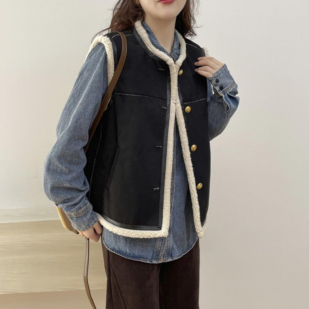 Horizon Essentials | Retro Leather Fur Short Vest