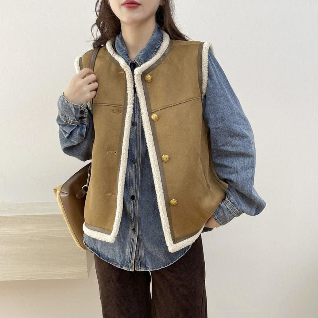 Horizon Essentials | Retro Leather Fur Short Vest