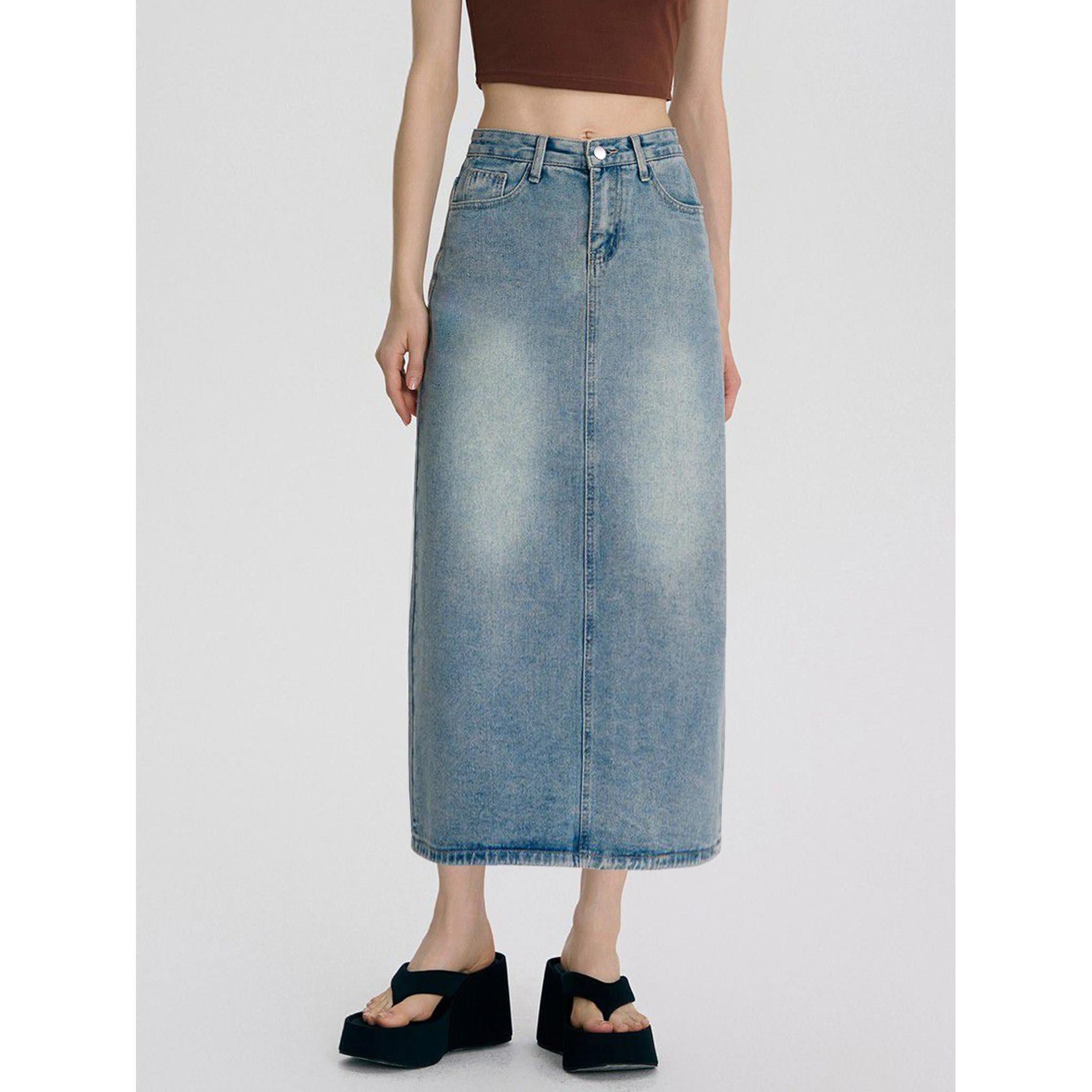 Horizon Essentials | Retro Light Blue A-Line Skirt