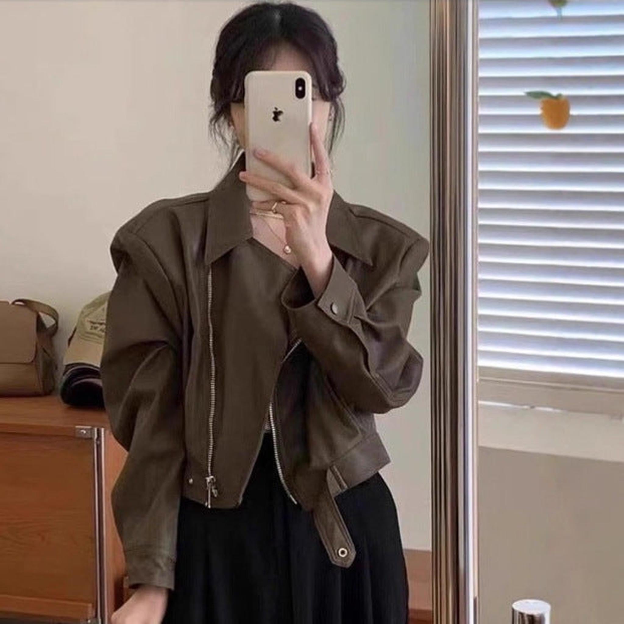 Horizon Essentials | Retro Premium Long-Sleeve Leather Coat