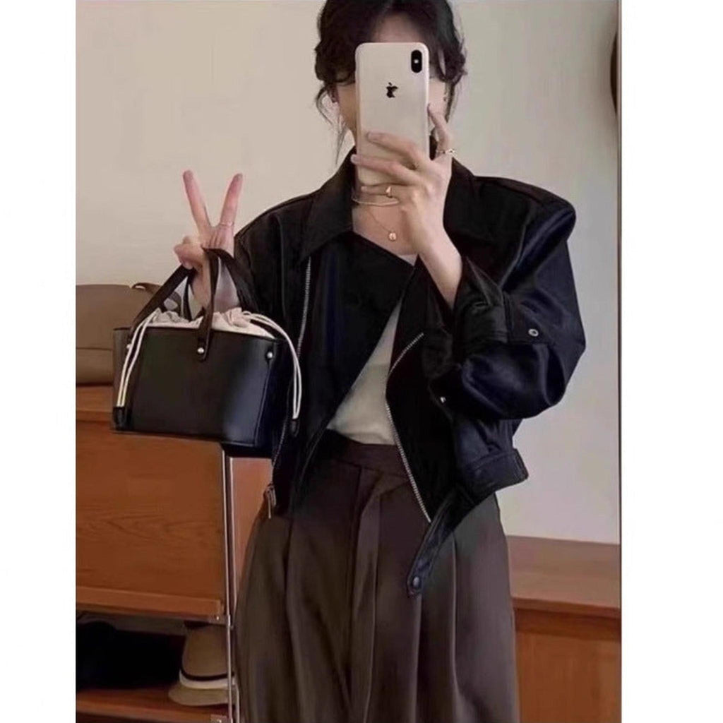 Horizon Essentials | Retro Premium Long-Sleeve Leather Coat