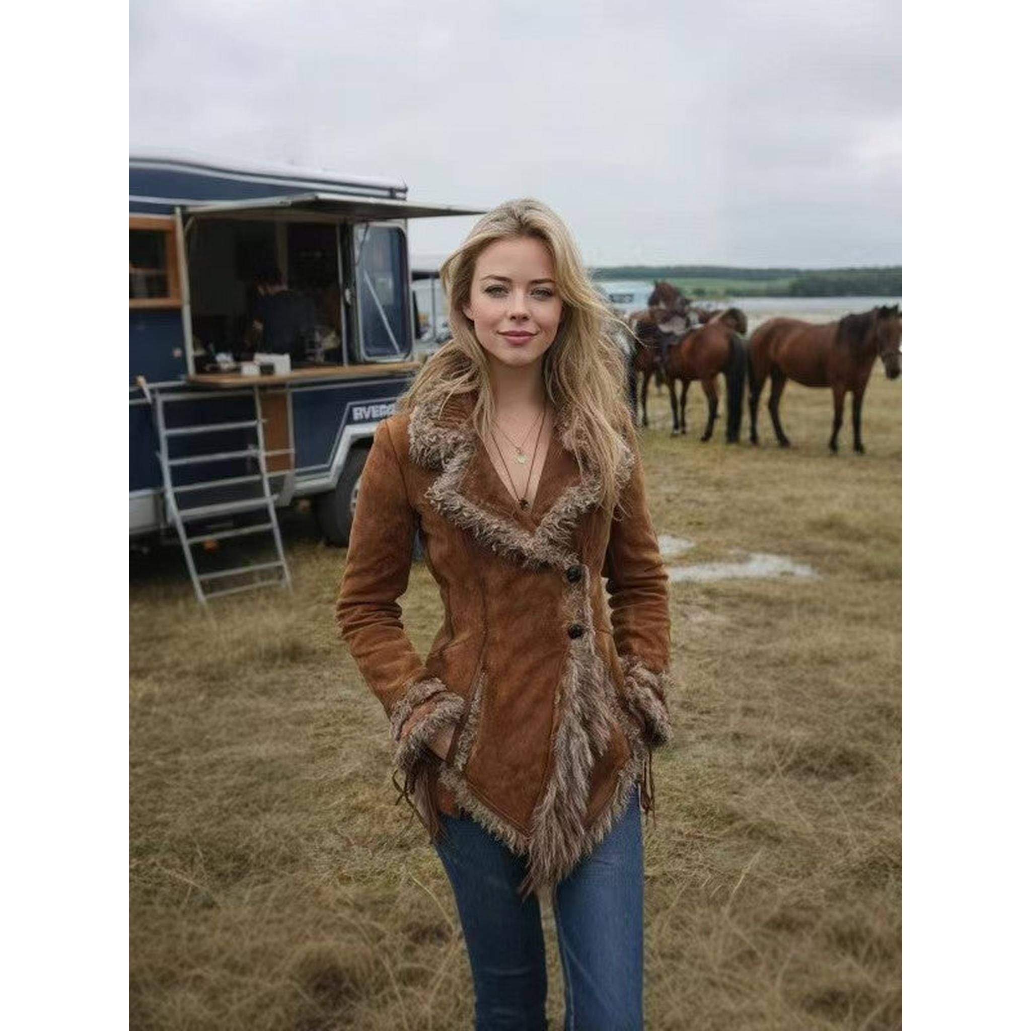 Horizon Essentials | Retro Suede Mid-Length Jacket