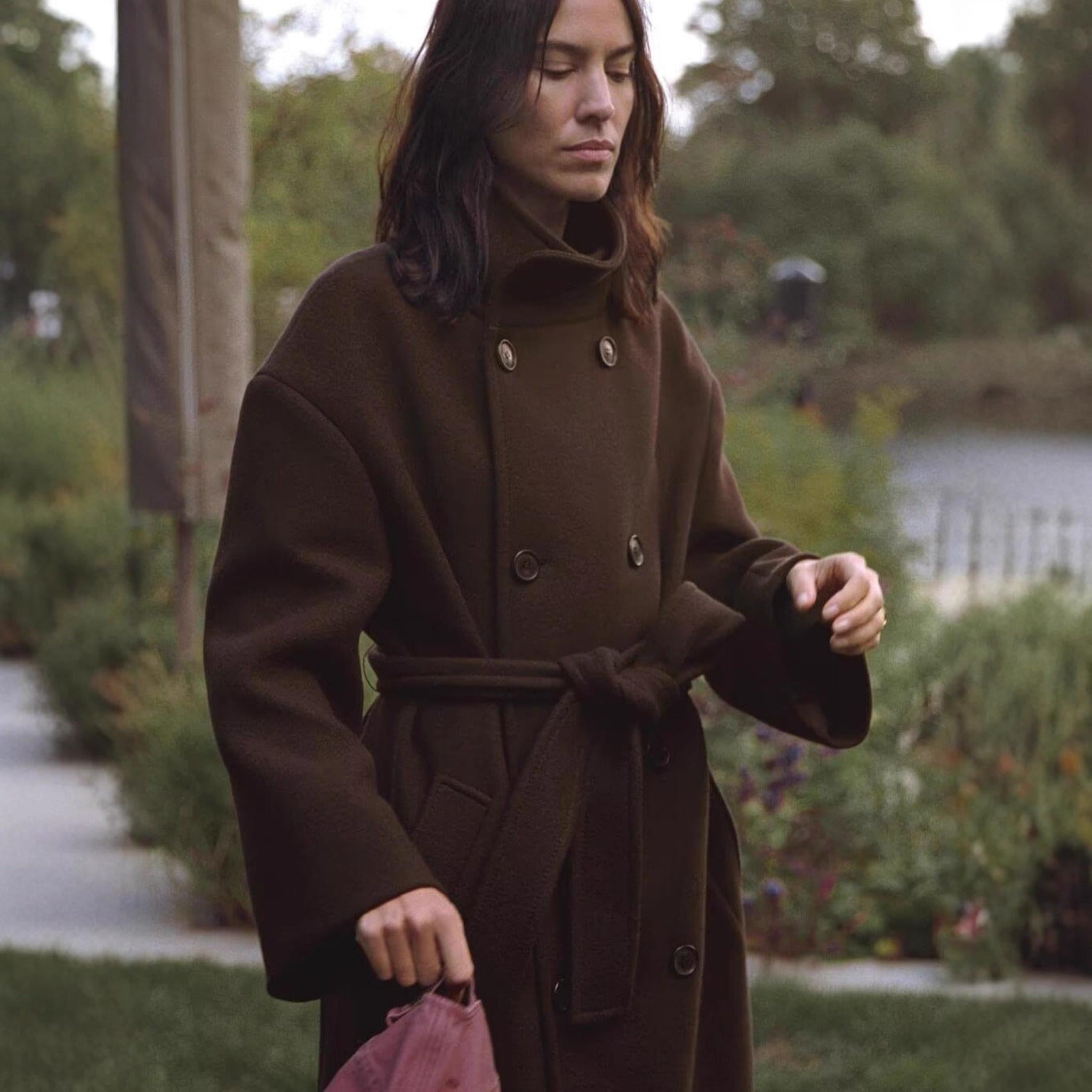 Horizon Essentials | Retro Wool Belted Brown Coat
