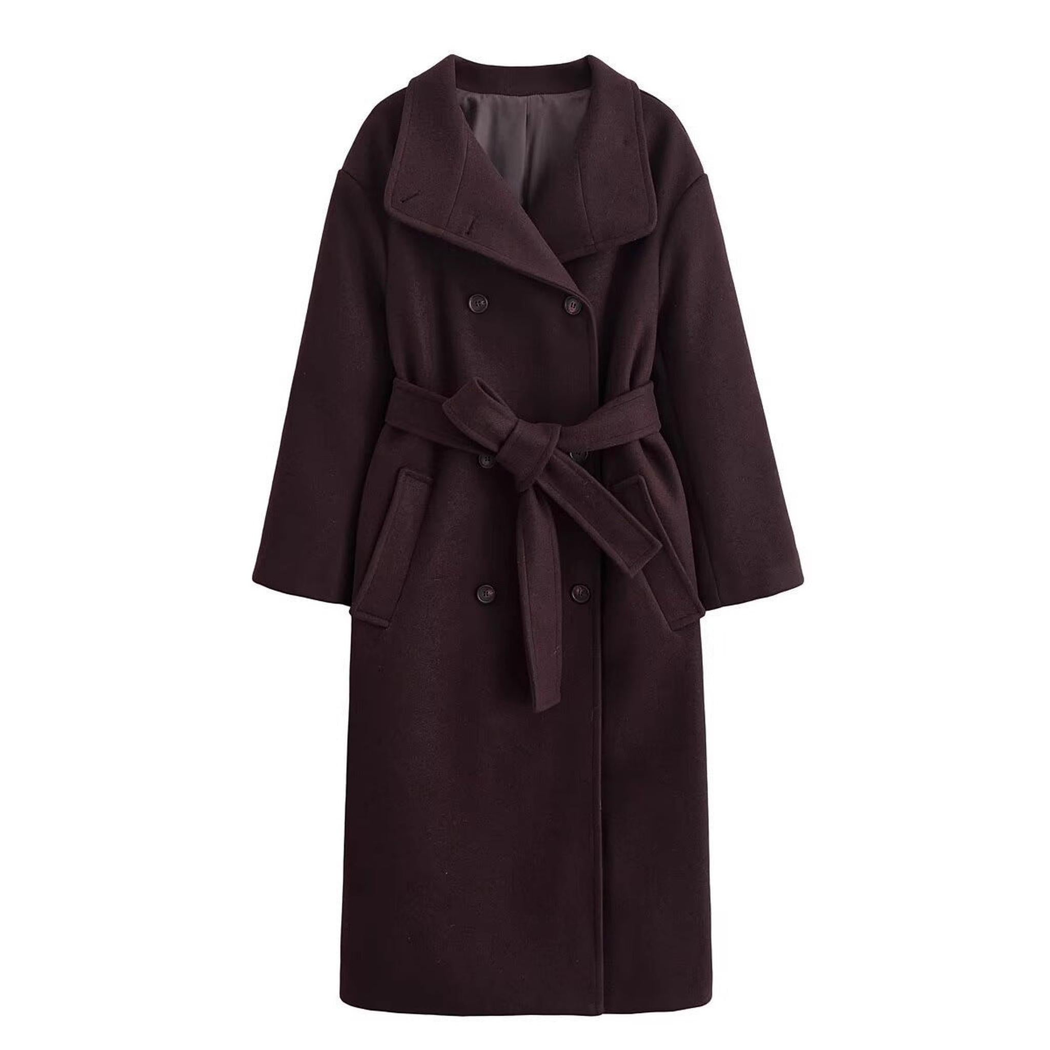 Horizon Essentials | Retro Wool Belted Brown Coat