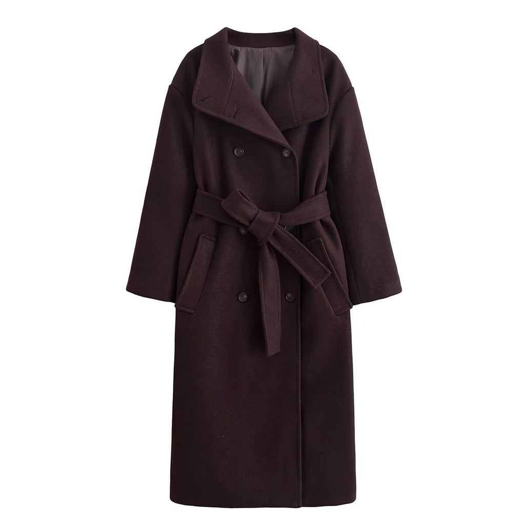 Horizon Essentials | Retro Wool Belted Brown Coat