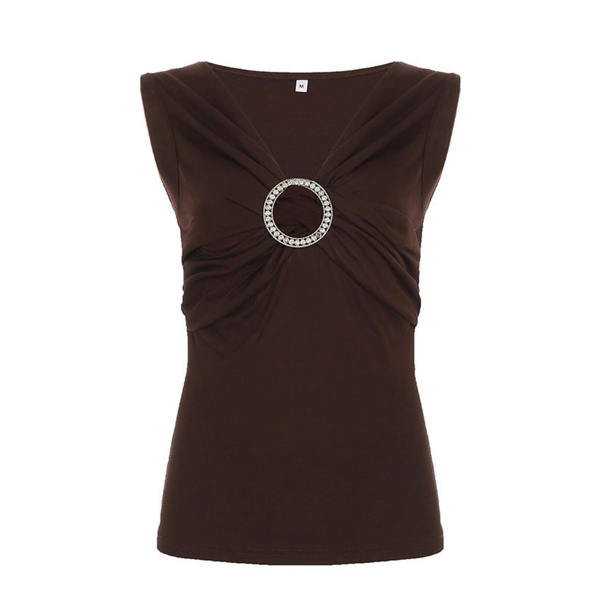 Horizon Essentials | Rhinestone Embellished Deep V-Neck Vest