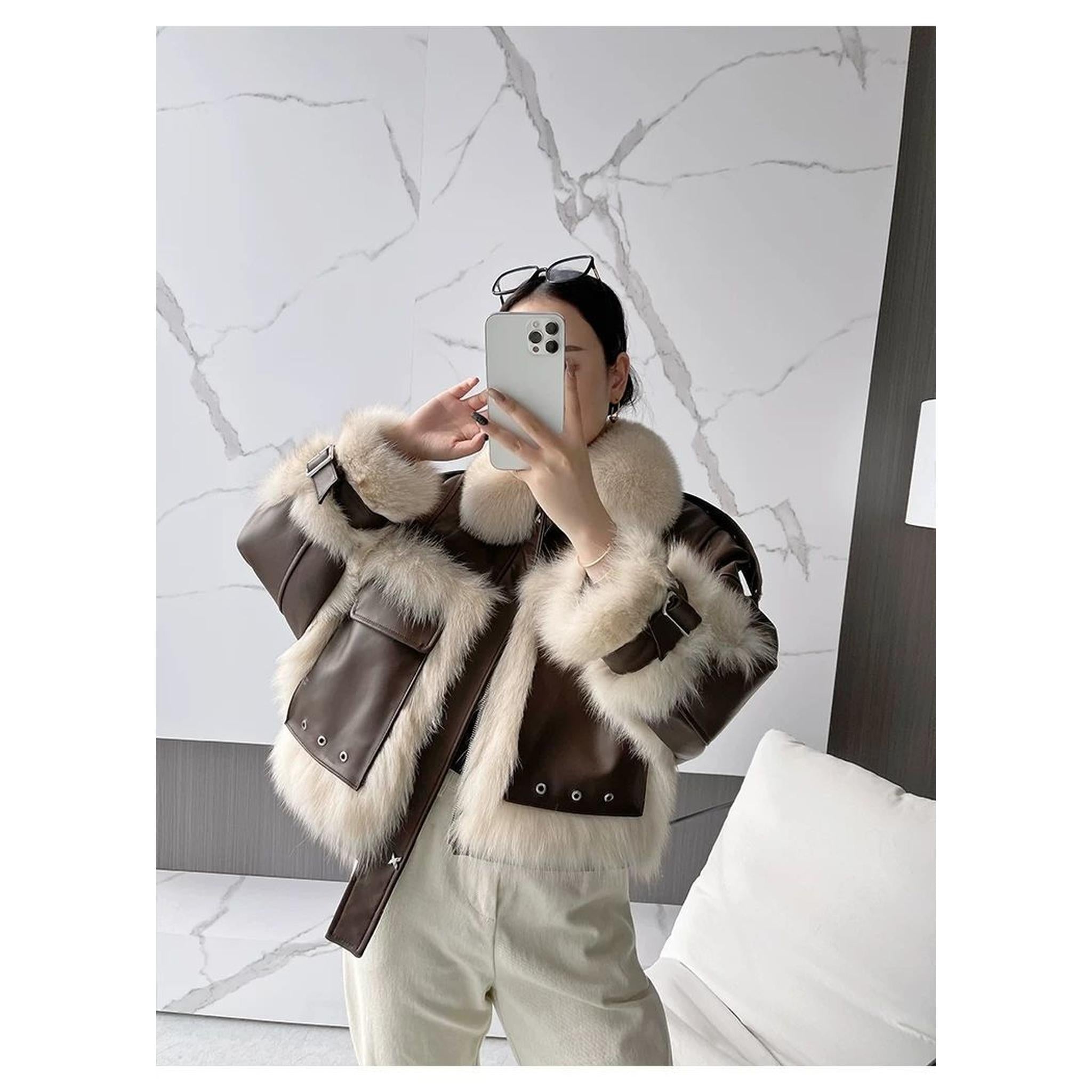 Horizon Essentials | Sense Premium Fox Fur Leather Coat