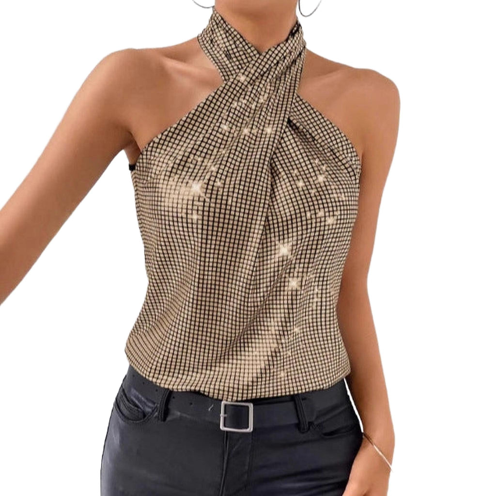 Horizon Essentials | Sequin Halter Backless Top