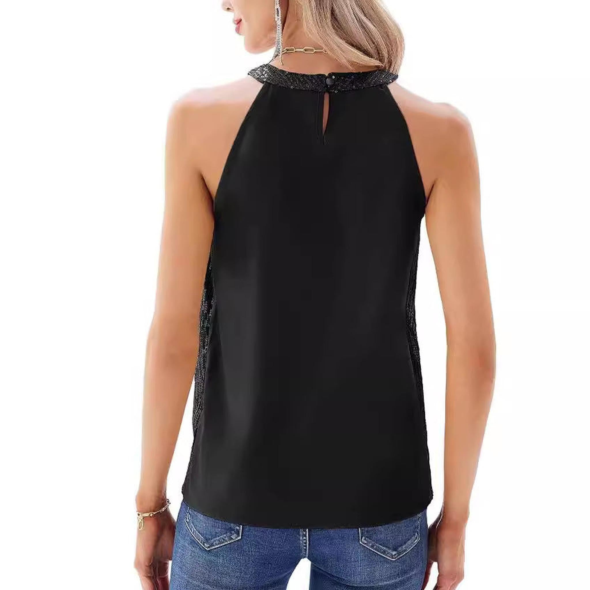 Horizon Essentials | Sequin Halter Camisole Top Women