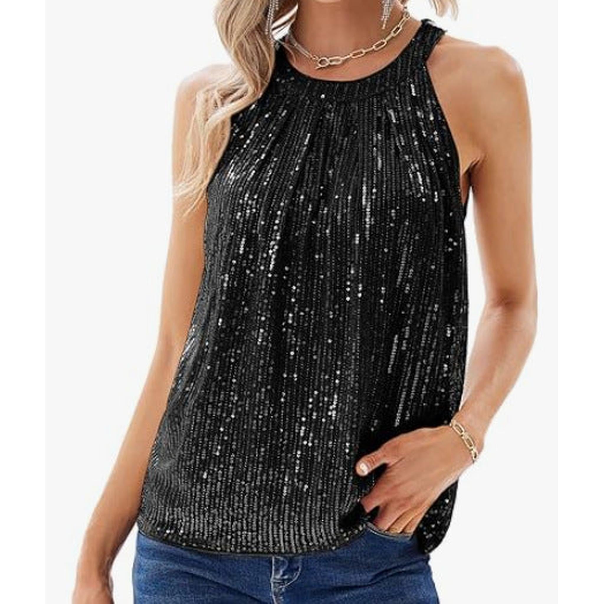 Horizon Essentials | Sequin Halter Camisole Top Women