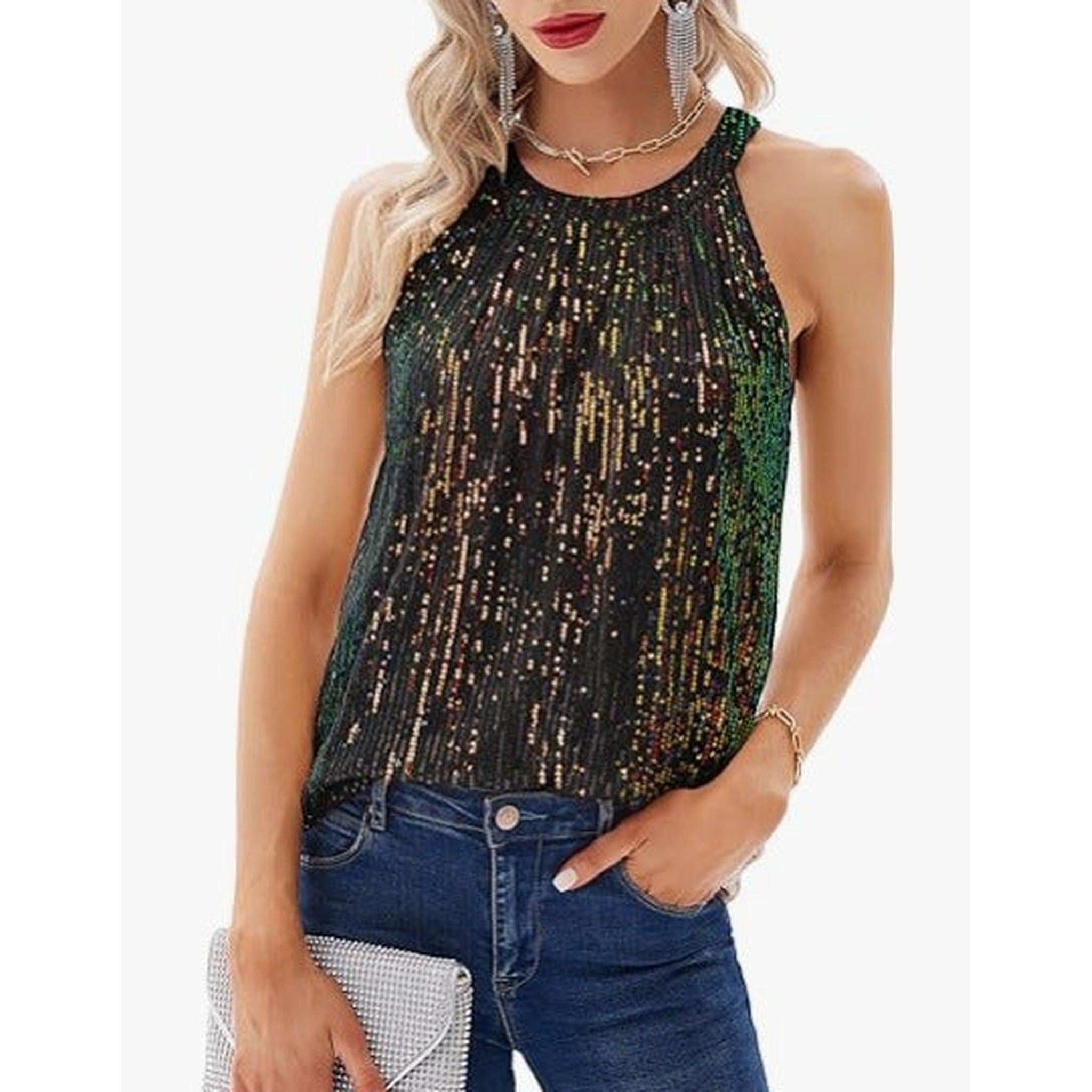 Horizon Essentials | Sequin Halter Camisole Top Women