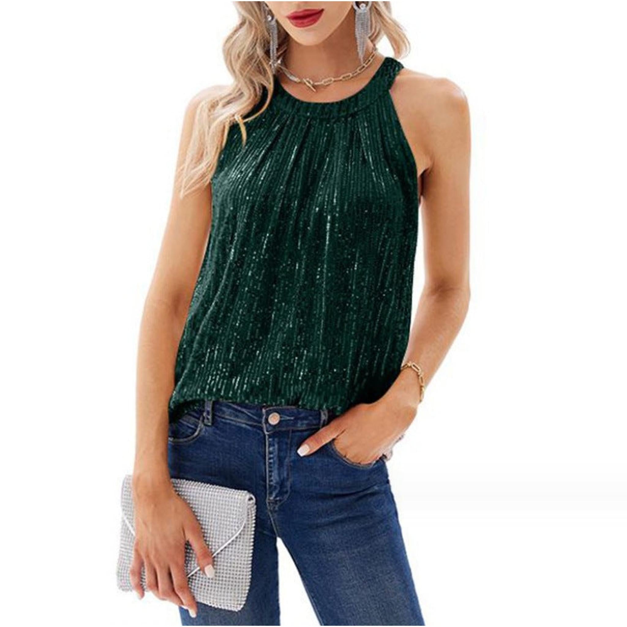 Horizon Essentials | Sequin Halter Camisole Top Women