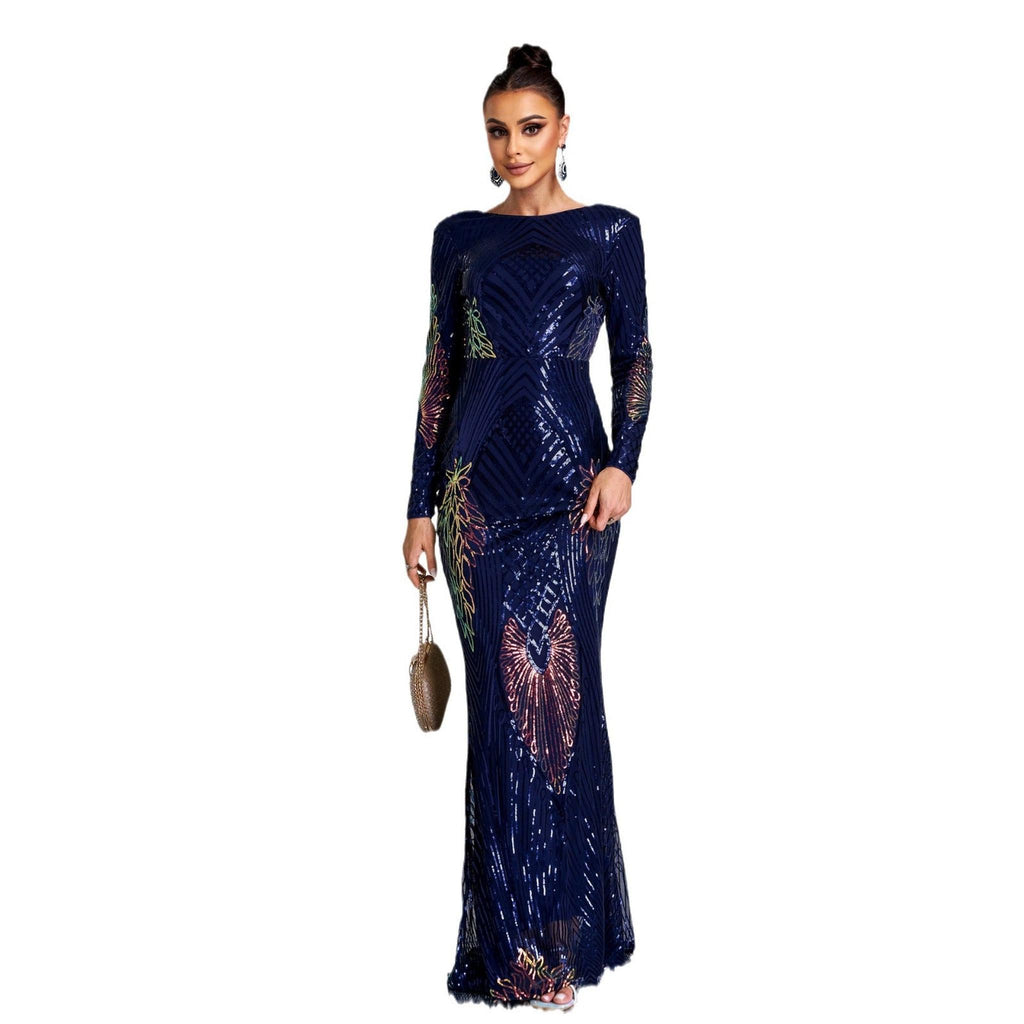 Horizon Essentials | Sequined Long Sleeve Evening Dress