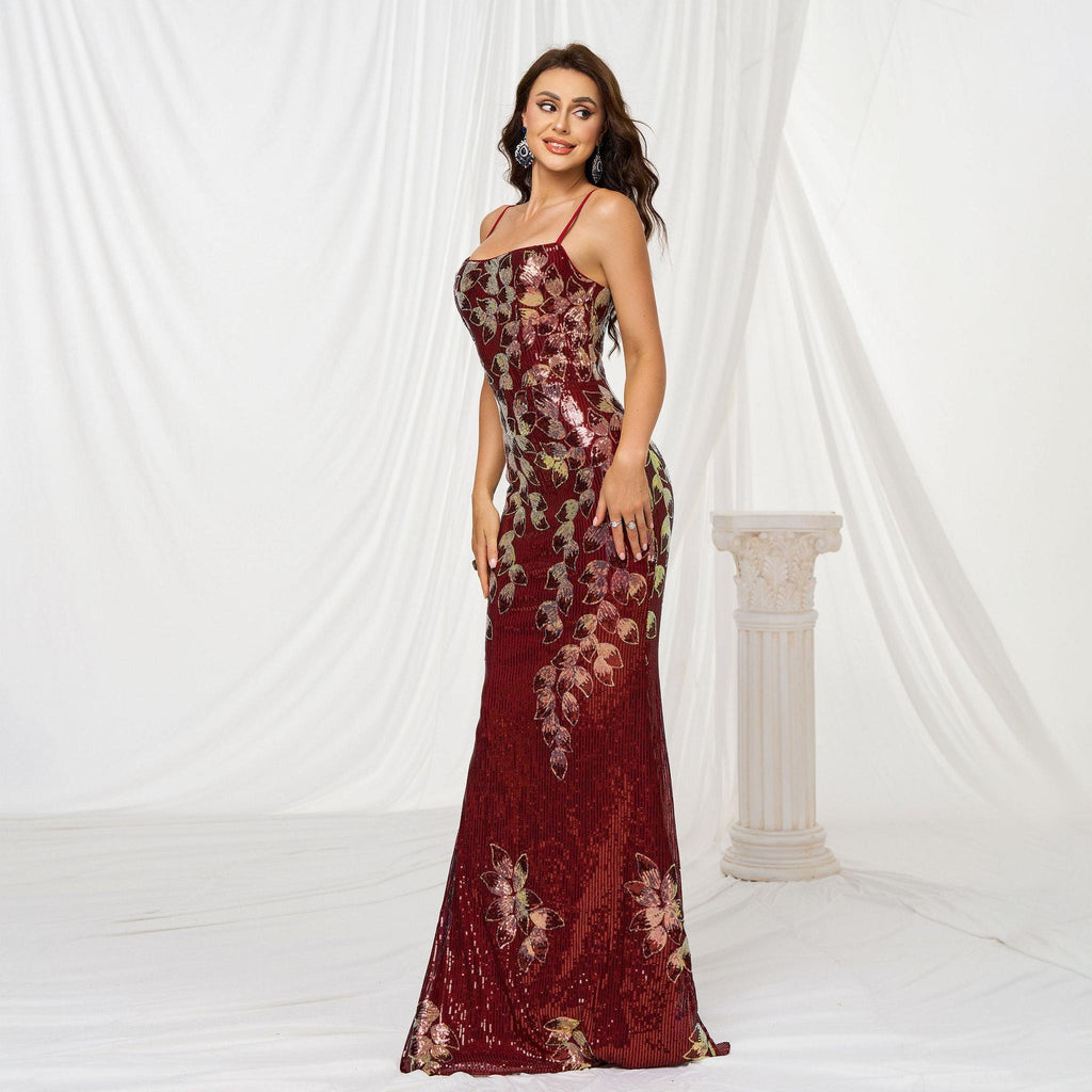 Horizon Essentials | Sequined Off-Neck Fishtail Evening Dress