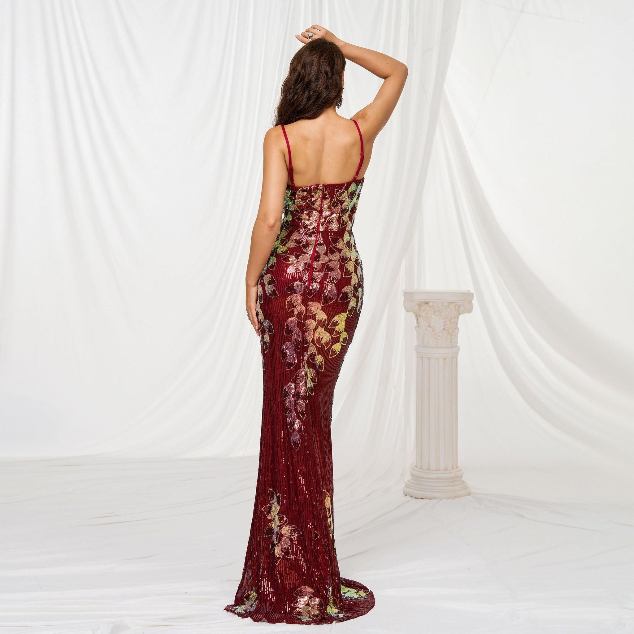 Horizon Essentials | Sequined Off-Neck Fishtail Evening Dress