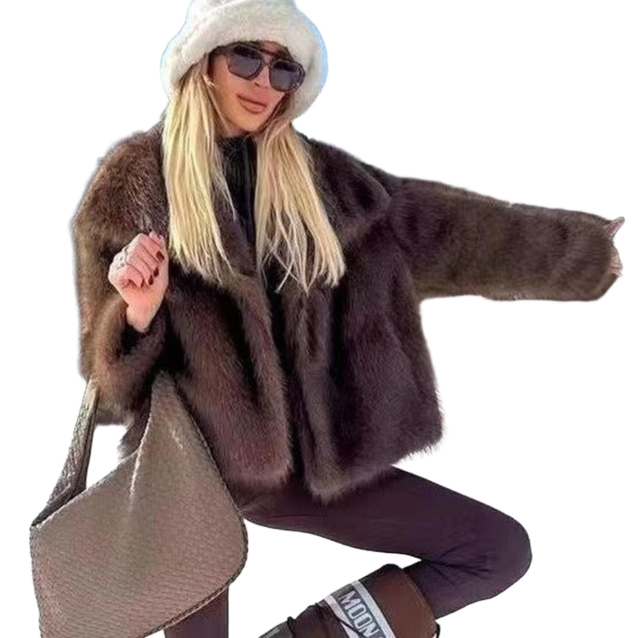 Horizon Essentials | Short Coat with Faux Fur Collar