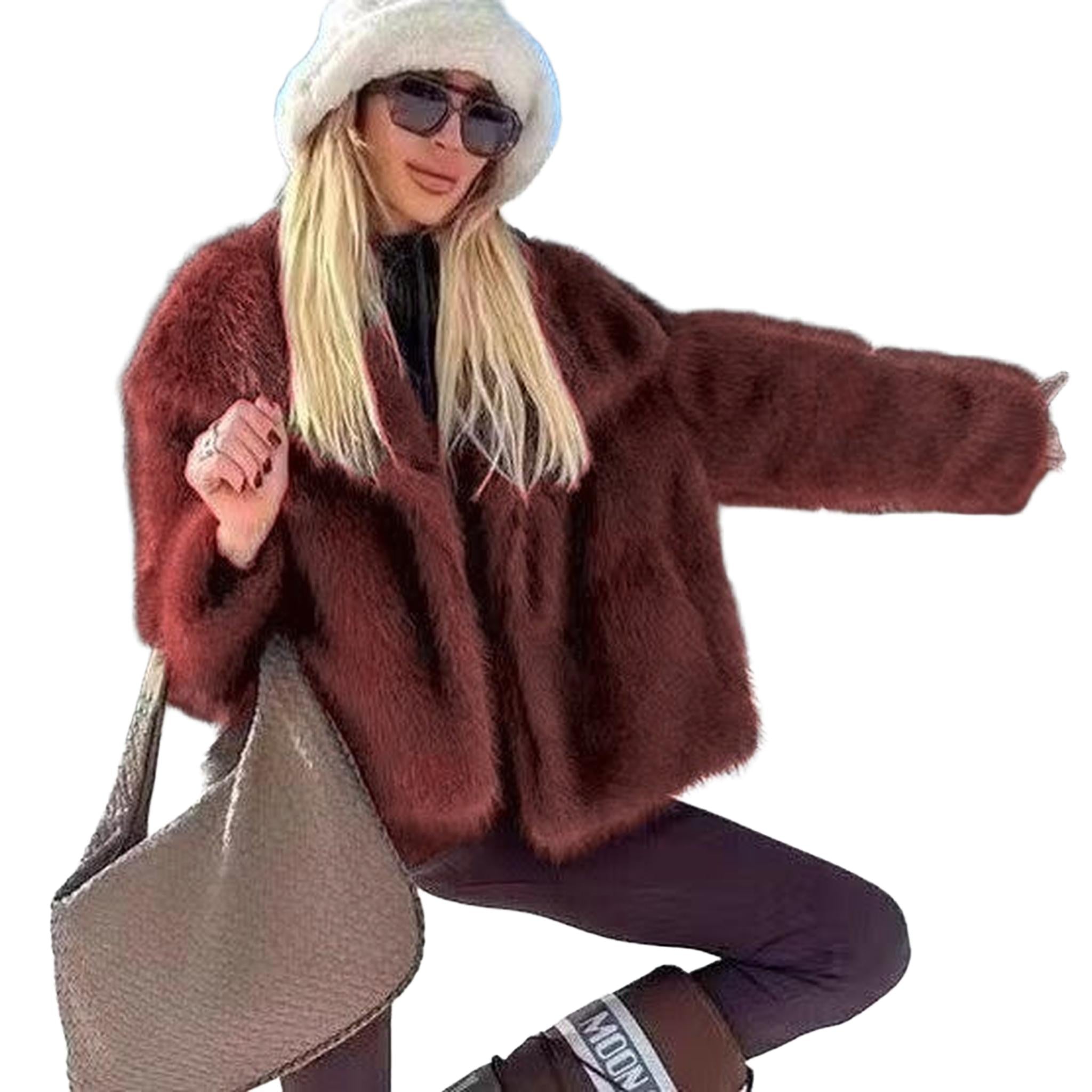 Horizon Essentials | Short Coat with Faux Fur Collar