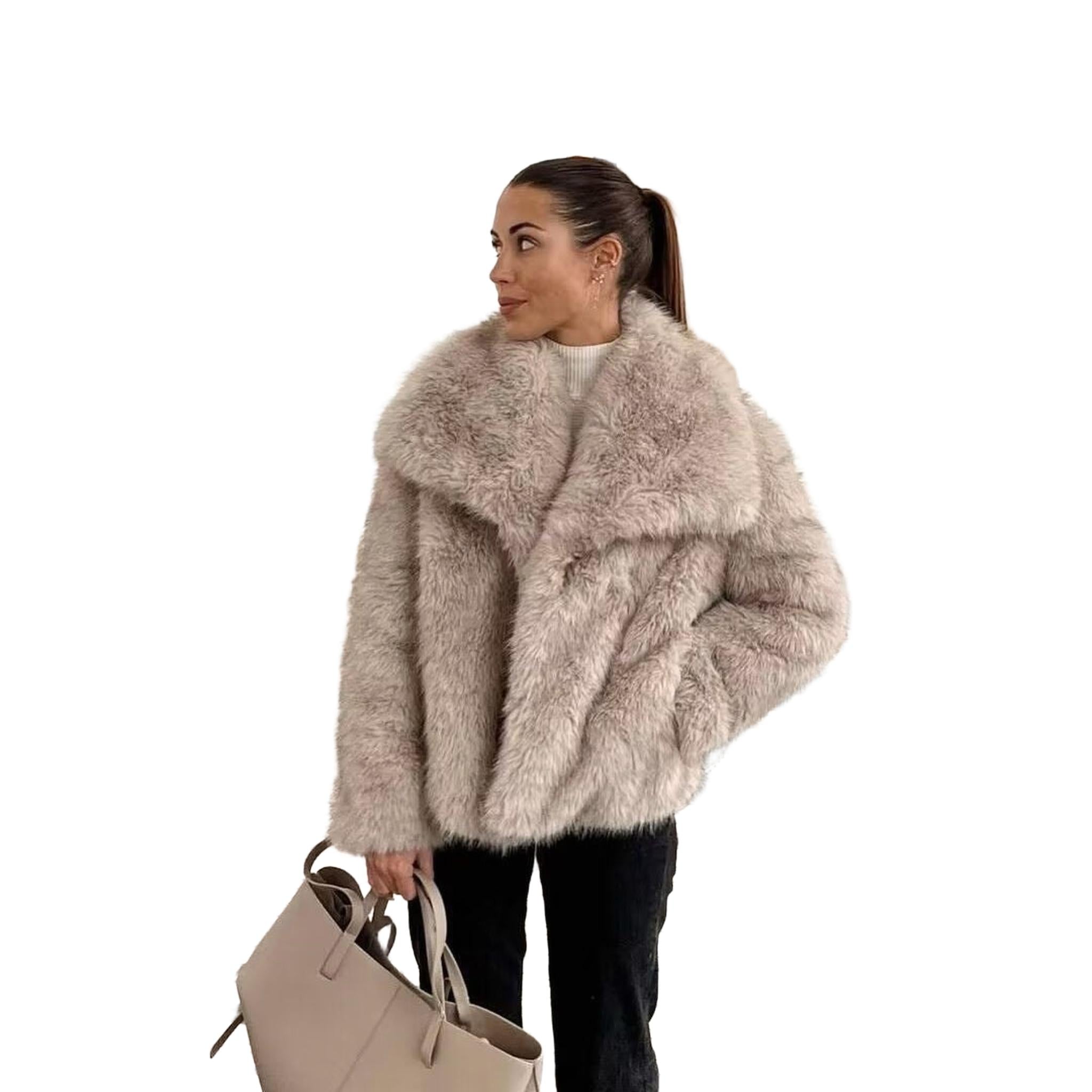 Horizon Essentials | Short Coat with Faux Fur Collar