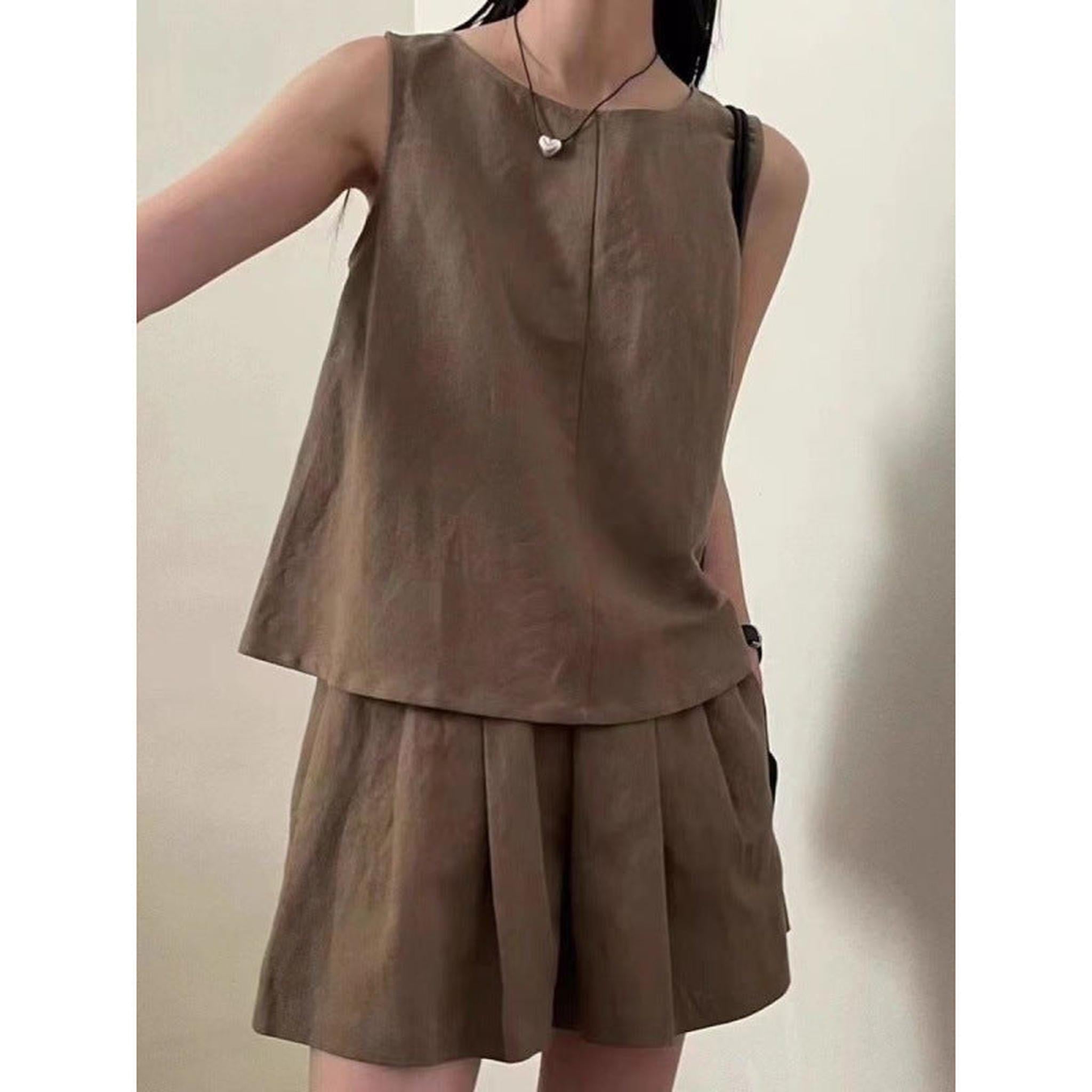 Horizon Essentials | Sleeveless Tank Top Wide-Leg Shorts Set