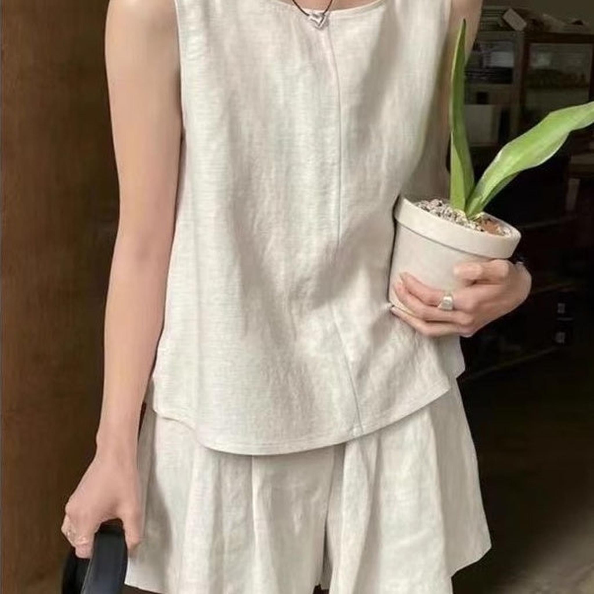 Horizon Essentials | Sleeveless Tank Top Wide-Leg Shorts Set