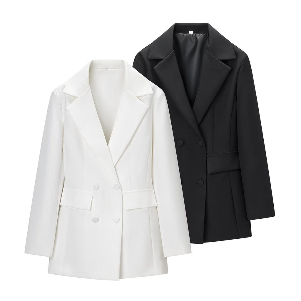 Horizon Essentials | Slim-Fit Deep V Midi Blazer