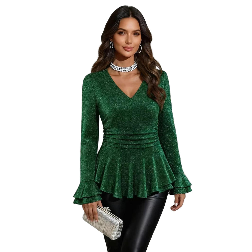 Horizon Essentials | Slim Fit Sequin V-Neck Top