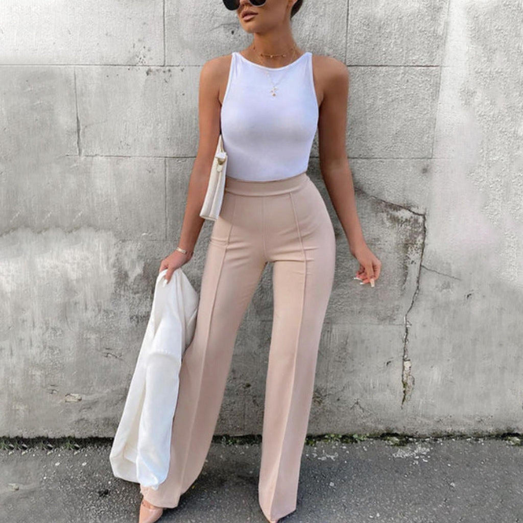 Horizon Essentials | Slim High Waist Flared Trousers