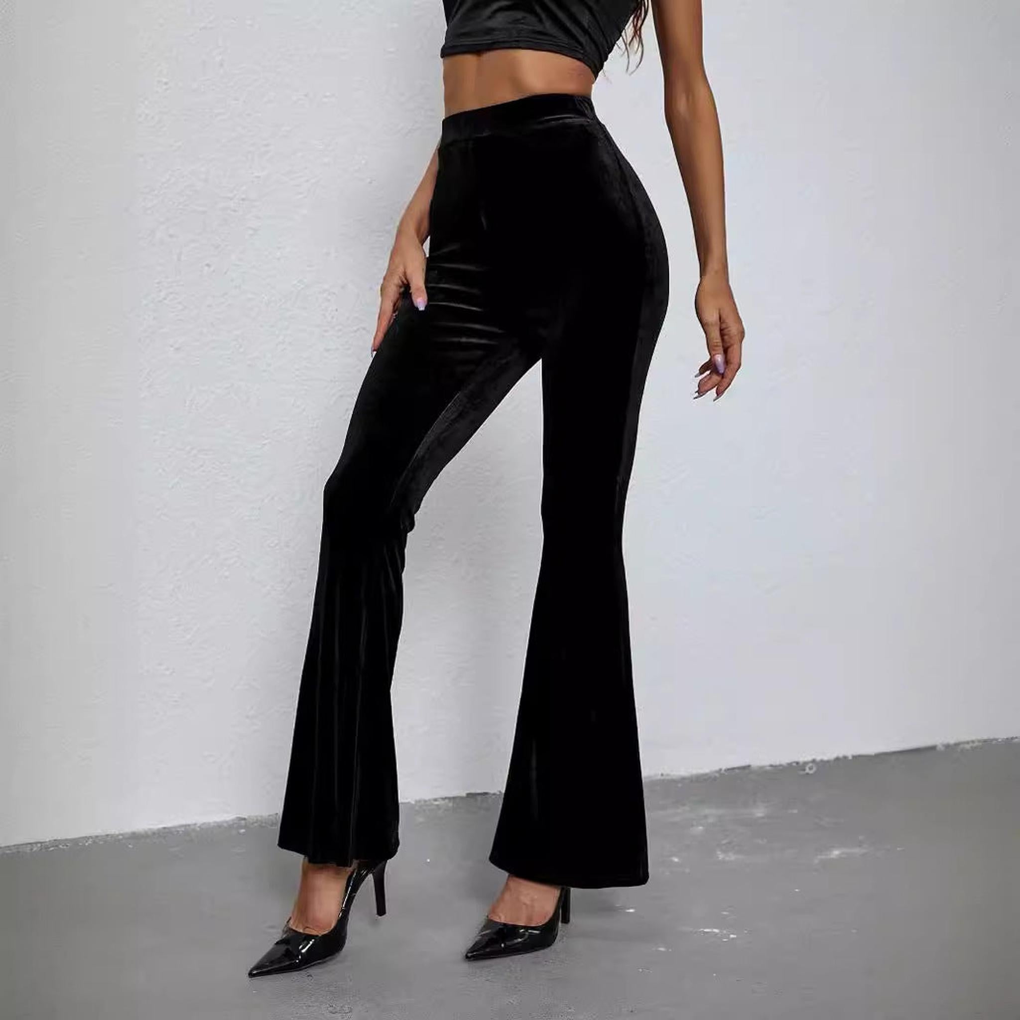 Horizon Essentials | Slim High-Waist Velvet Pants