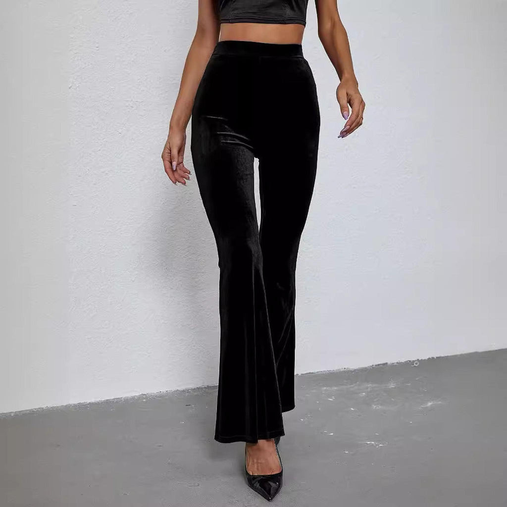 Horizon Essentials | Slim High-Waist Velvet Pants