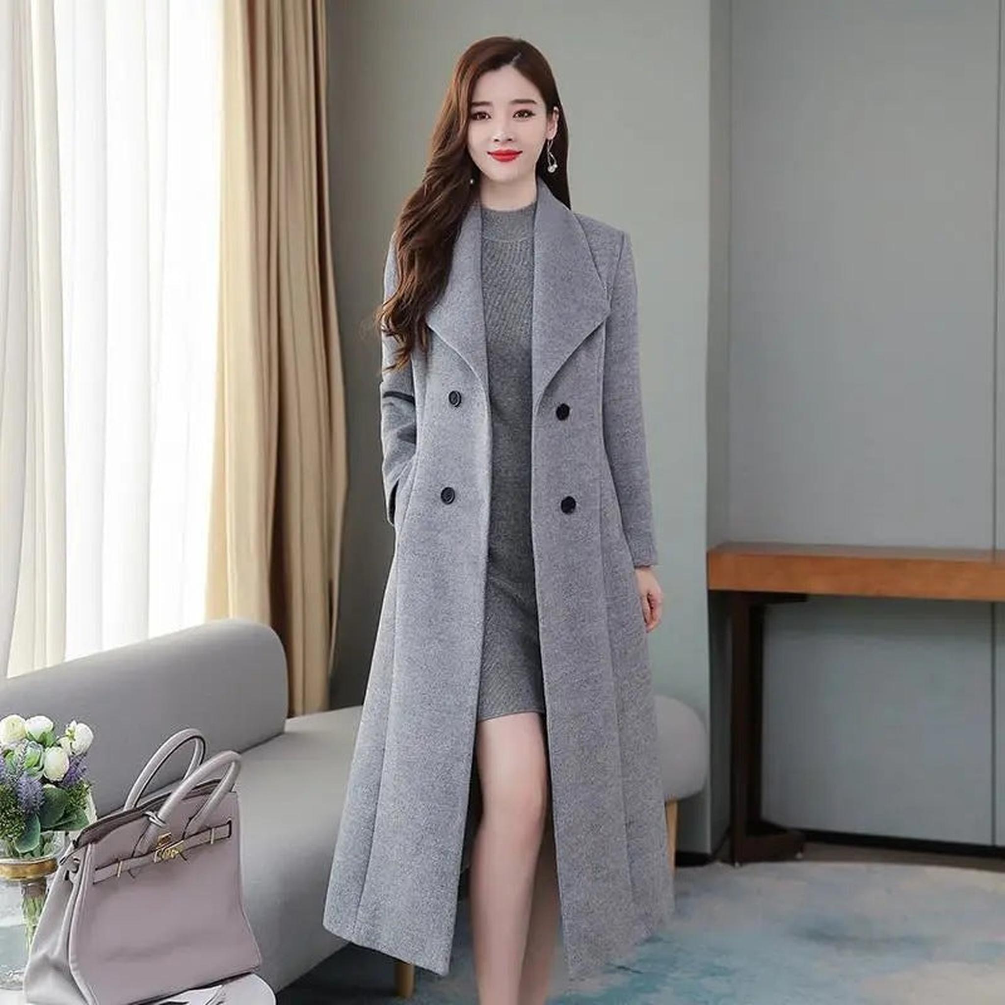 Horizon Essentials | Slim Woolen Polyester Lapel Coat