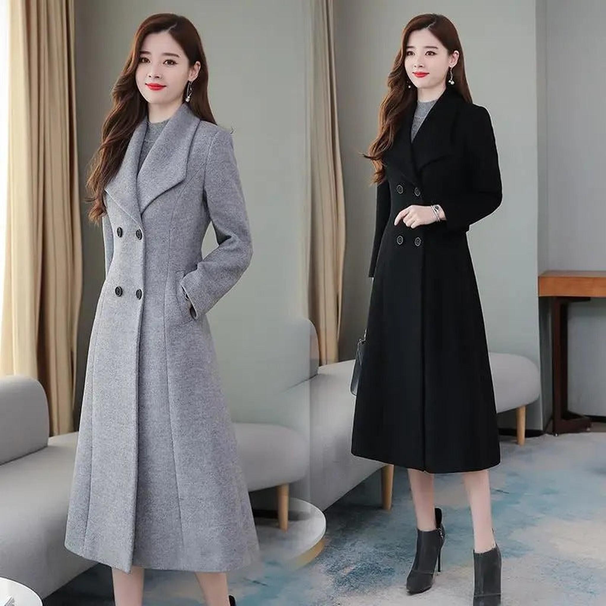 Horizon Essentials | Slim Woolen Polyester Lapel Coat