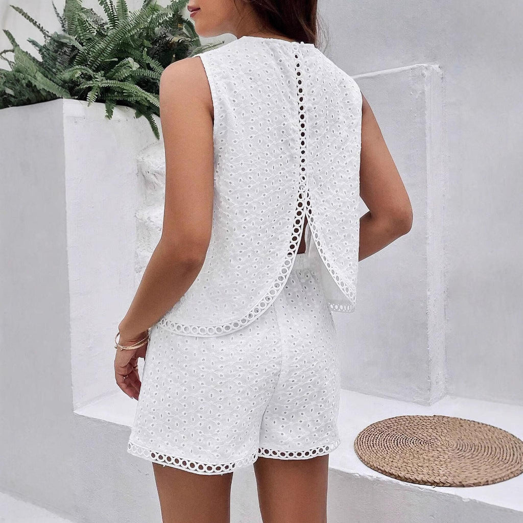 Horizon Essentials | Solid-Color Backless Embroidered Set