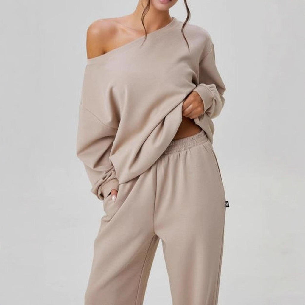 Horizon Essentials | Sporty Casual Off-Shoulder Two-Piece Set