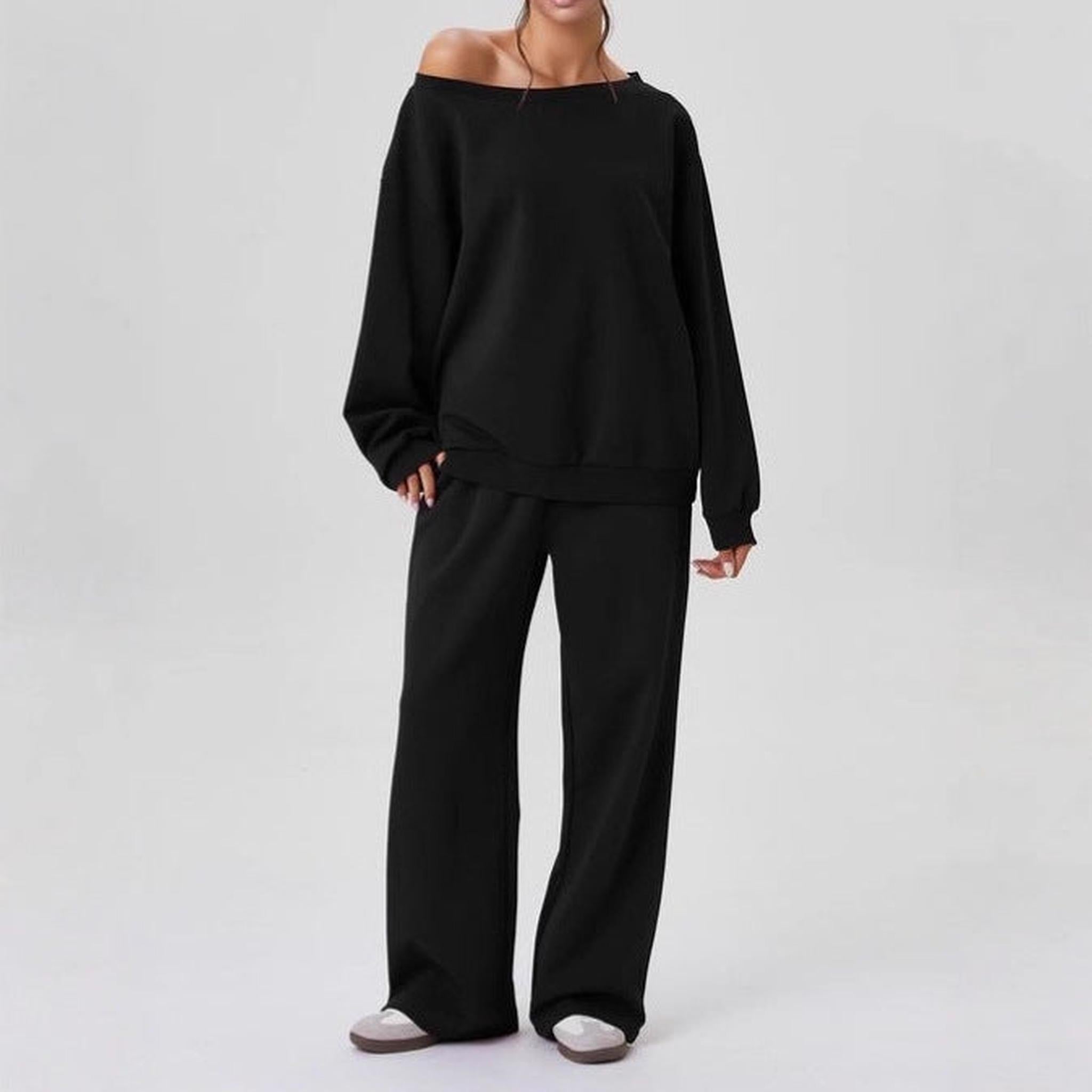 Horizon Essentials | Sporty Casual Off-Shoulder Two-Piece Set