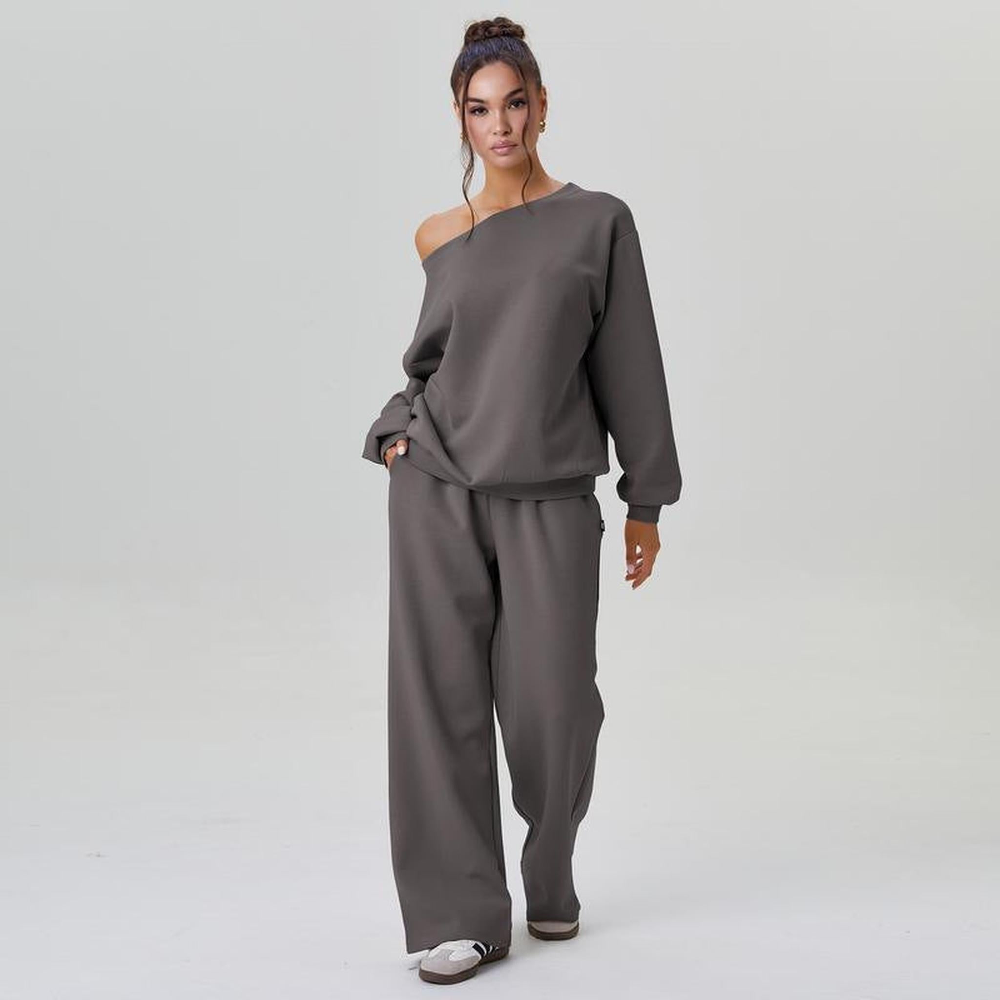 Horizon Essentials | Sporty Casual Off-Shoulder Two-Piece Set