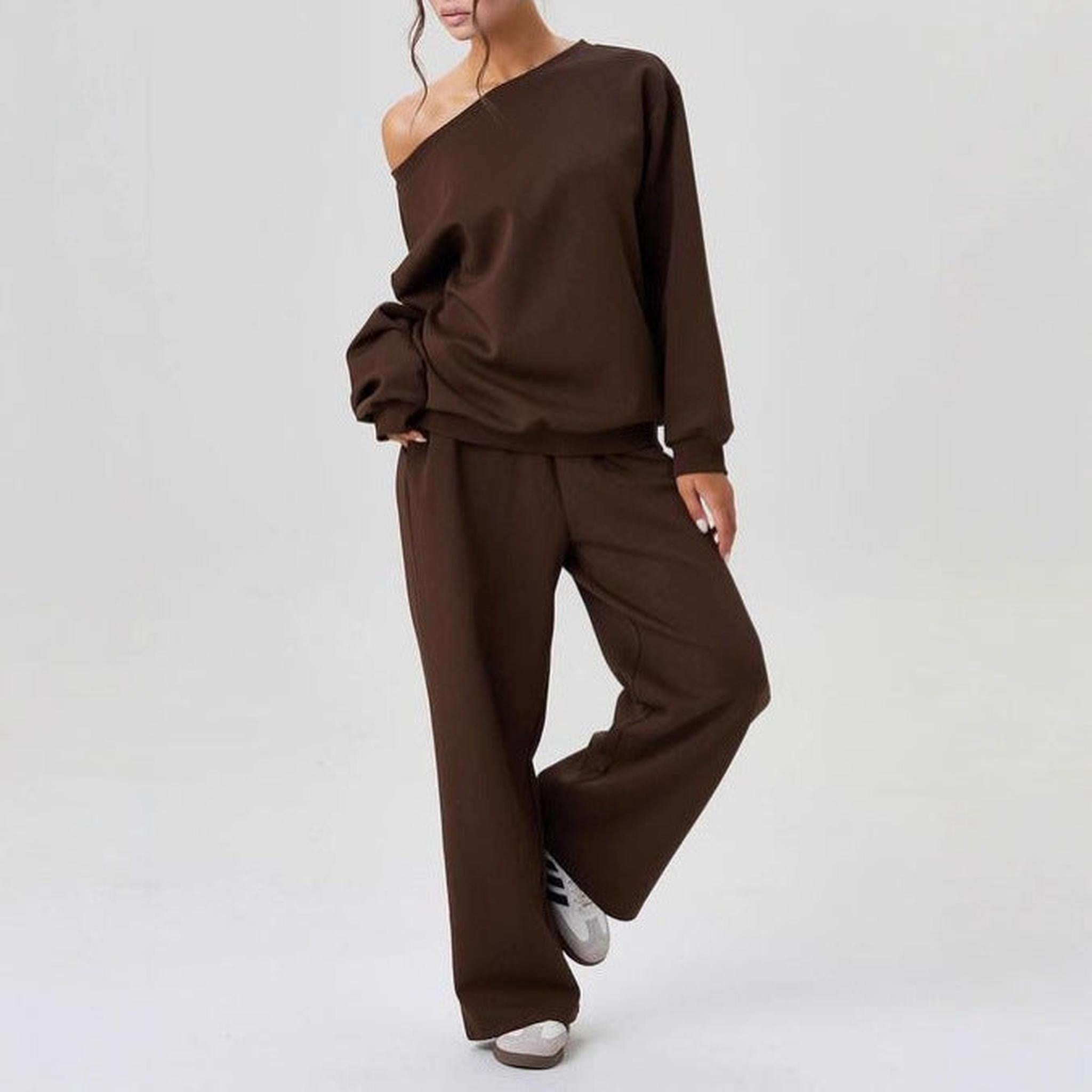 Horizon Essentials | Sporty Casual Off-Shoulder Two-Piece Set
