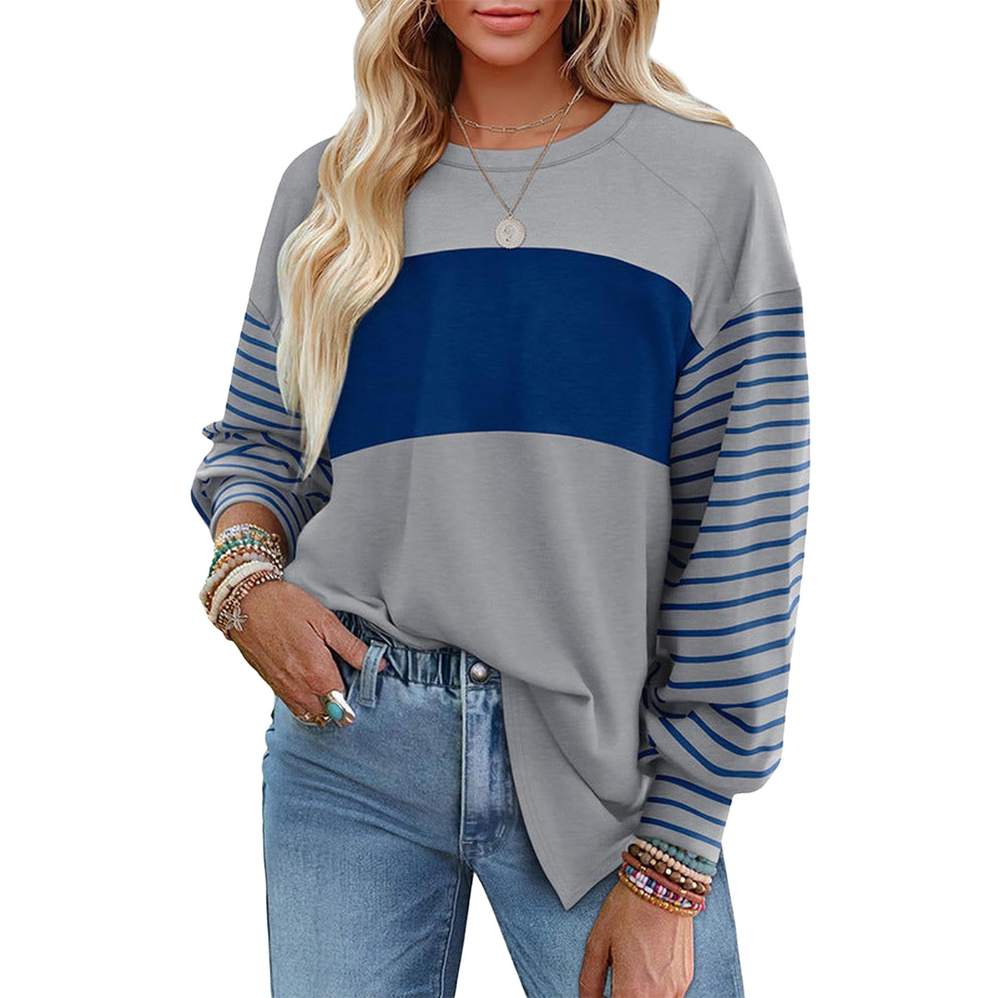 Horizon Essentials | Striped Contrast Premium Crewneck Pullover
