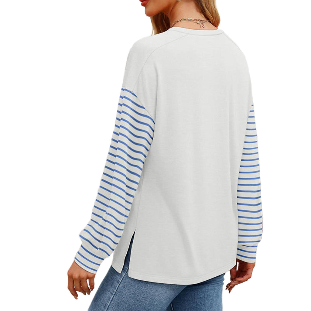 Horizon Essentials | Striped Contrast Premium Crewneck Pullover