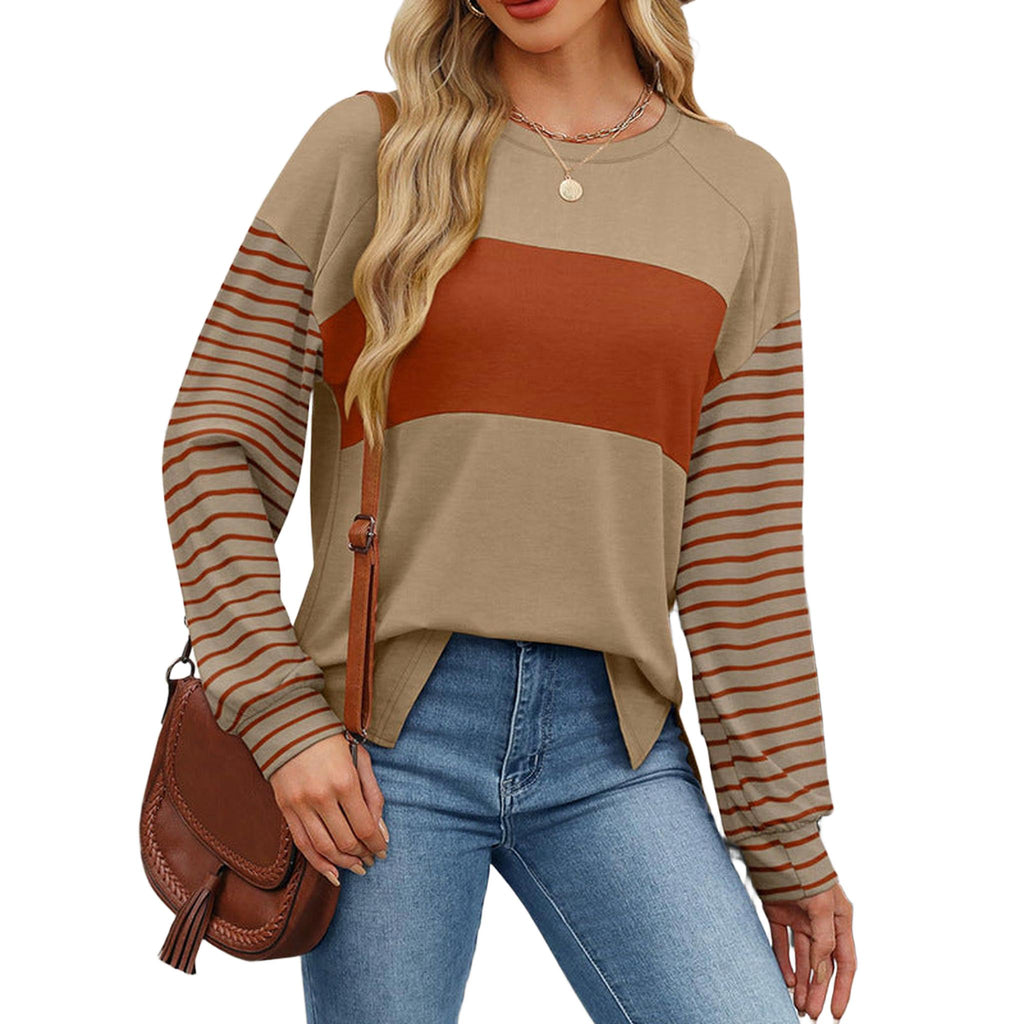 Horizon Essentials | Striped Contrast Premium Crewneck Pullover