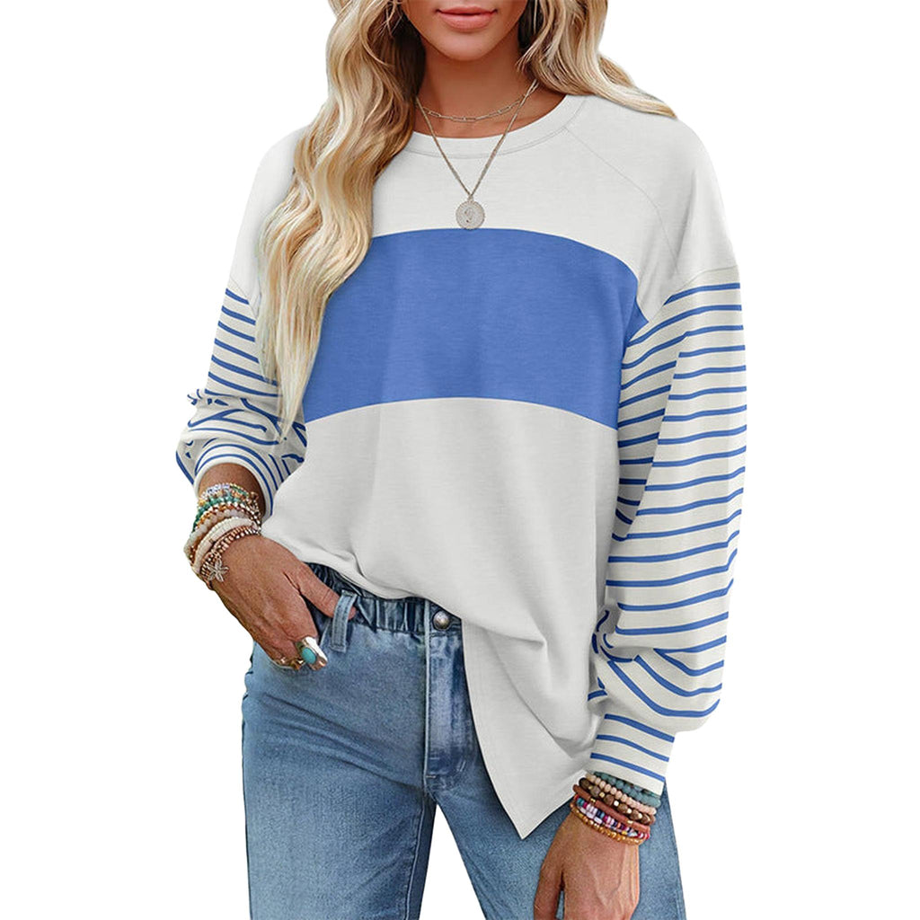 Horizon Essentials | Striped Contrast Premium Crewneck Pullover