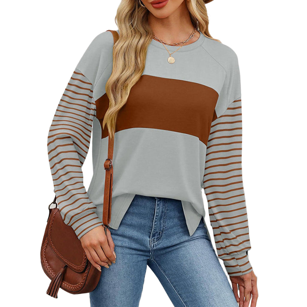 Horizon Essentials | Striped Contrast Premium Crewneck Pullover