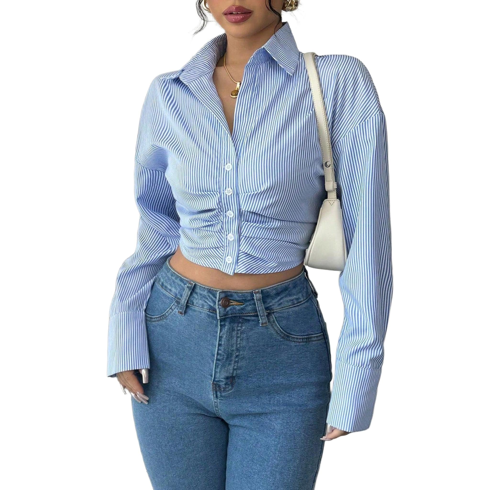 Horizon Essentials | Striped Pleated Long Sleeve Top