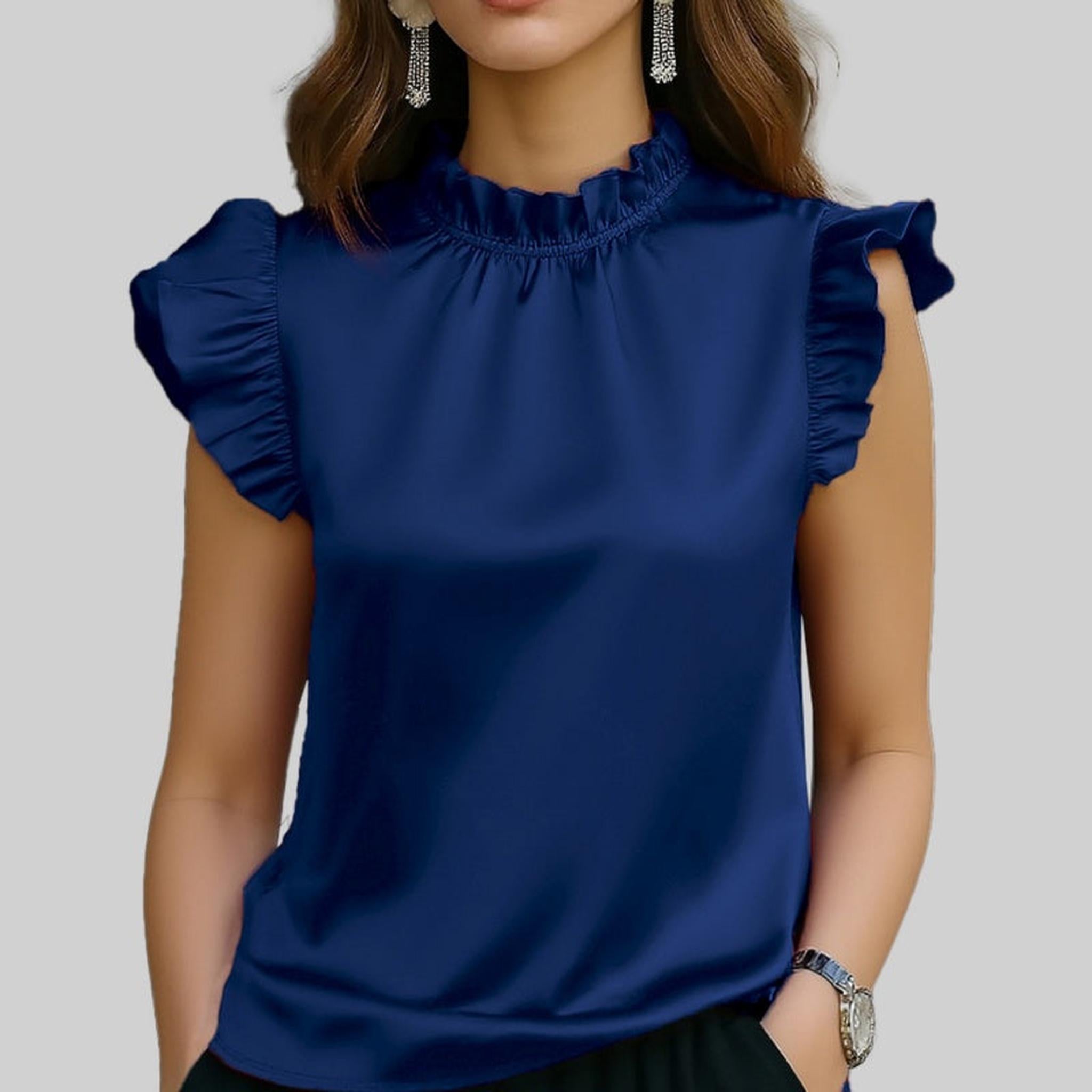 Horizon Essentials | Stylish Sleeveless Ruffled Office Top