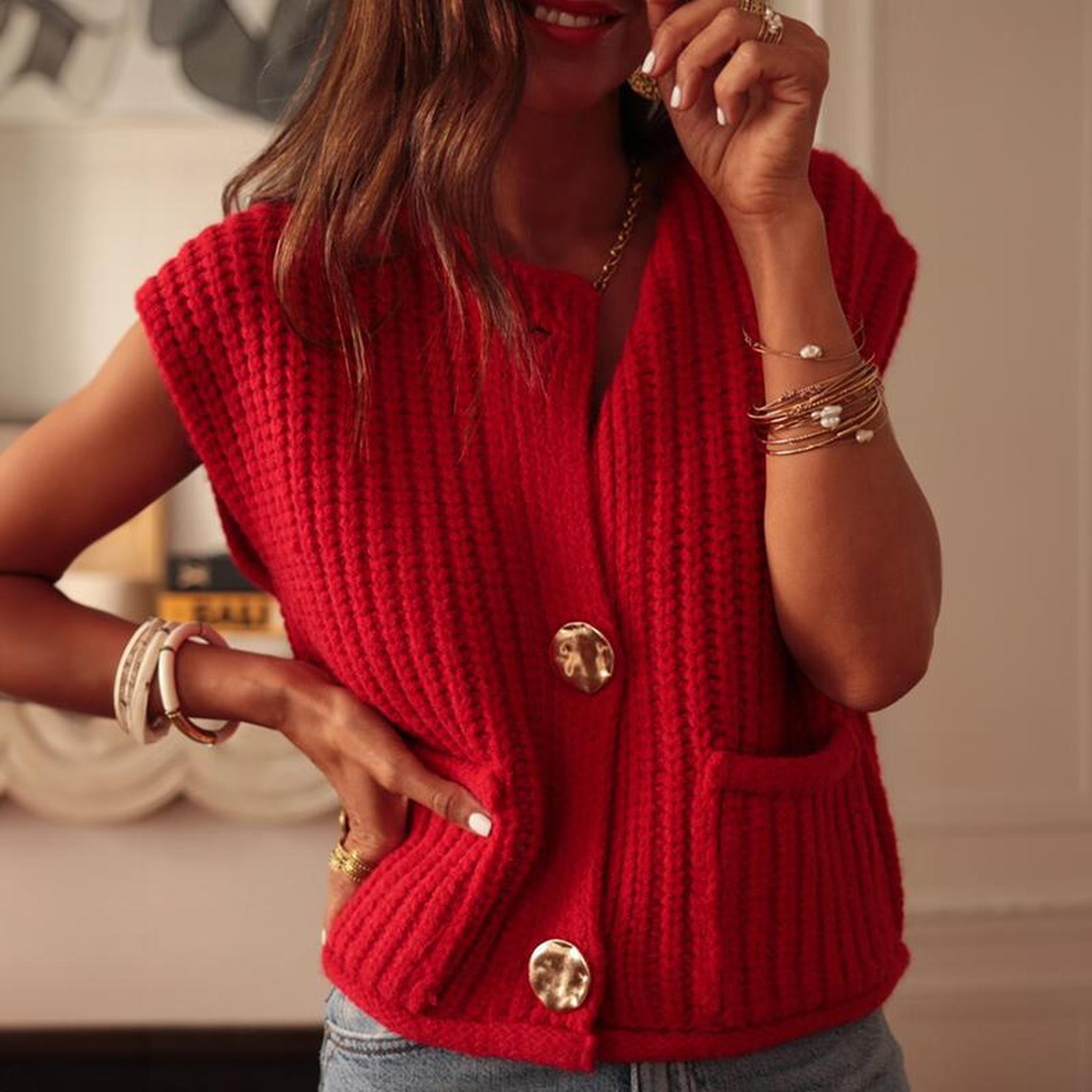 Horizon Essentials | Textured Knitted Solid Color Waistcoat